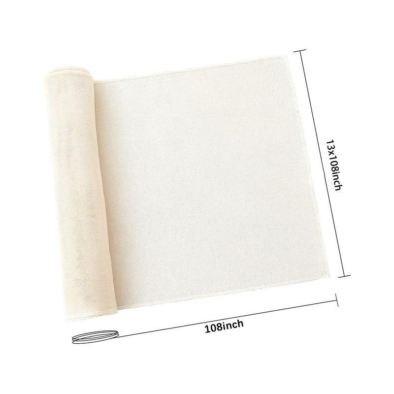 B.Cool B-COOL White Table Runners 2Packs 13x108inch Burlap Linen Style Rustic Farmhouse Table Runner Wedding Farmhouse Boho Dining Party Home Decoration - Image 3